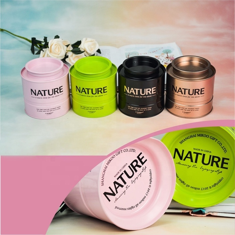 Wholesale metal airtight luxury tea tins can eco friendly food grade empty wax packaging tea candy canisters tin cans box