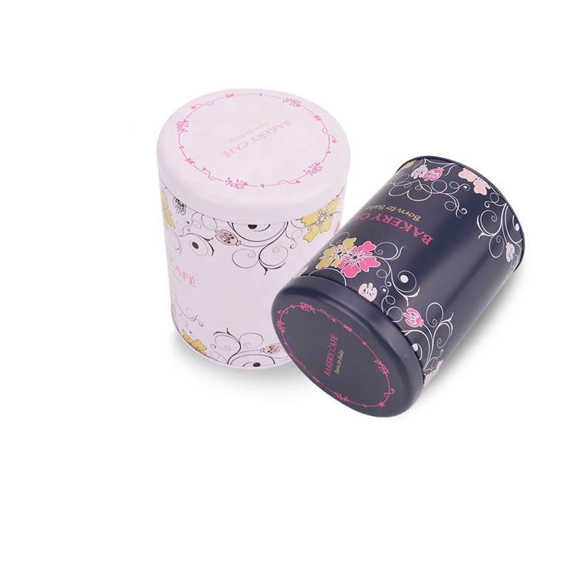 Custom Printed 16 oz Black Round Metal Tin Box Candy Tea Gift Soy Wax Tin Can for Candle 4 oz 8 oz Colored Pink Candle Tins