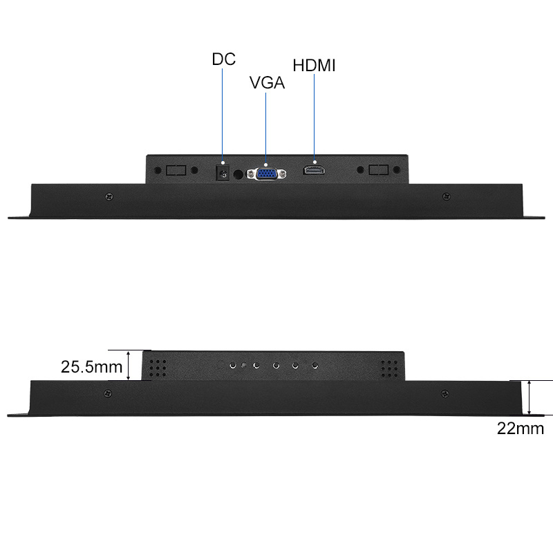 13.3 / 13 / 14 inch 2K HD Metal embedded touch screen panel PC industrial computer with VASE wall mounted IPS display HMI port