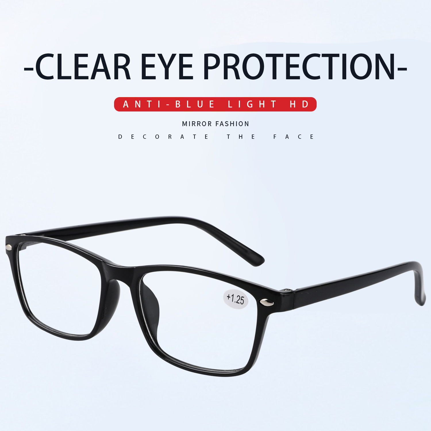 Cross Border Middle-aged And Elderly Men's Glasses Frame Thin Face Small Anti-blue Light Reading Glasses Female