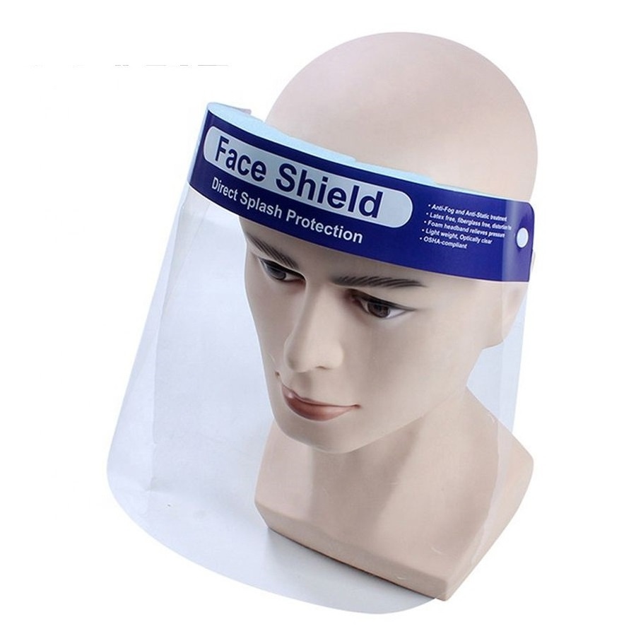 protective transparent clear full foam faceshield face shield mask visor with sponge stick heng de faceshield with box