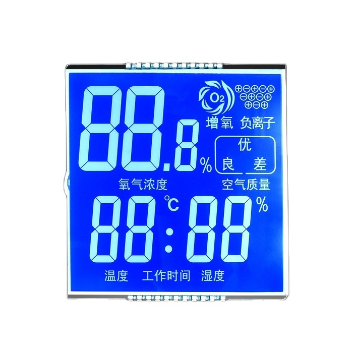 Factory Custom Manufacture TN 6 digit 7 segment TEM meter screens for LCD Display