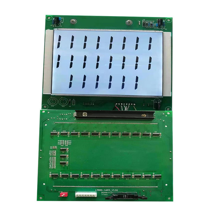 Custom Monochrome 7 segment 20 digits 886  TN HTN  Type positive  Lcd LCM  Display with controller board  For fuel dispenser