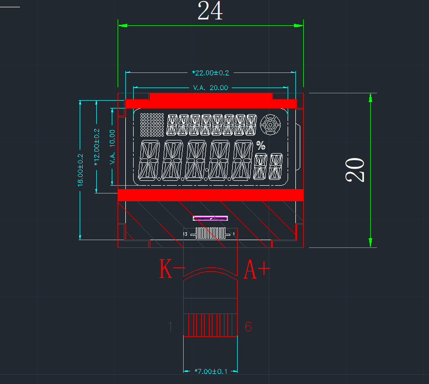 original manufacturer Customizable 7-segment LCD displays for one or more digits for elevator LCD display