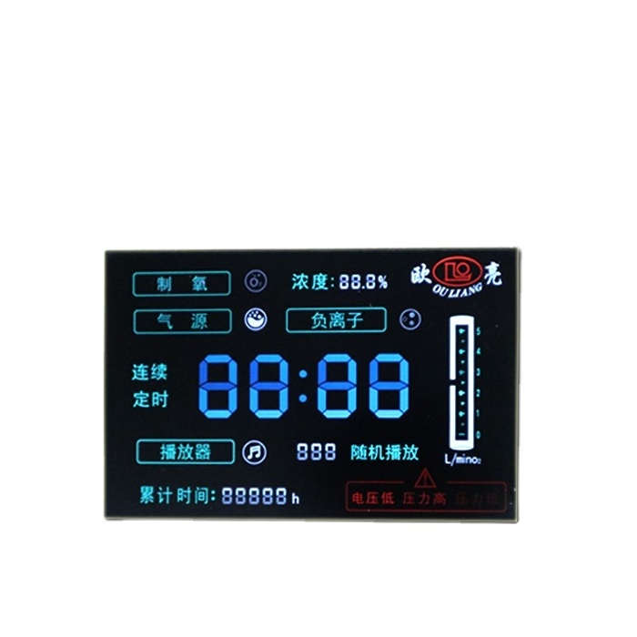 Factory Custom Manufacture TN 6 digit 7 segment TEM meter screens for LCD Display