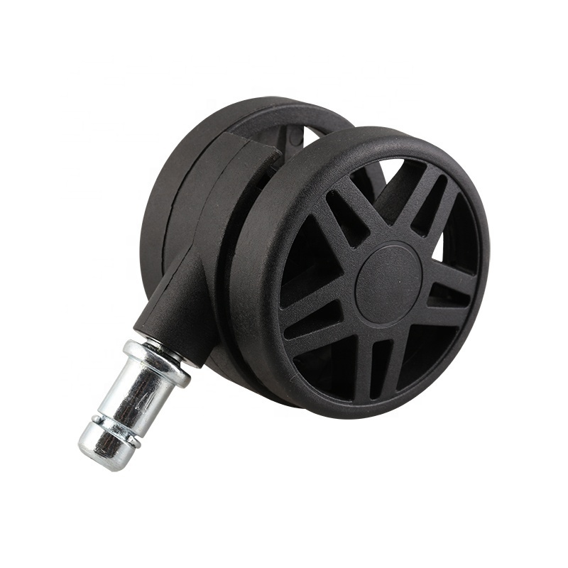 Guangdong big factory 2.5 inch five-star 15mm cup swivel wheel black Nylon caster twin wheel protection casters for desk