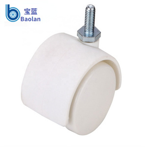 Factory Directly Supply White PA Baby Caster Wheel Auto Locking Desk Wheels Casters