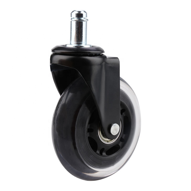 Guangdong Factory Replacement Swivel  3 inch 75mm Roller blade PU Polyurethane Office Chair Caster Wheel