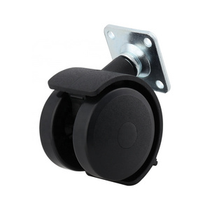 Guangdong Factory Small 50mm Office Chair Wheel Small Twin Wheels locking plate Castor Swivel Caster