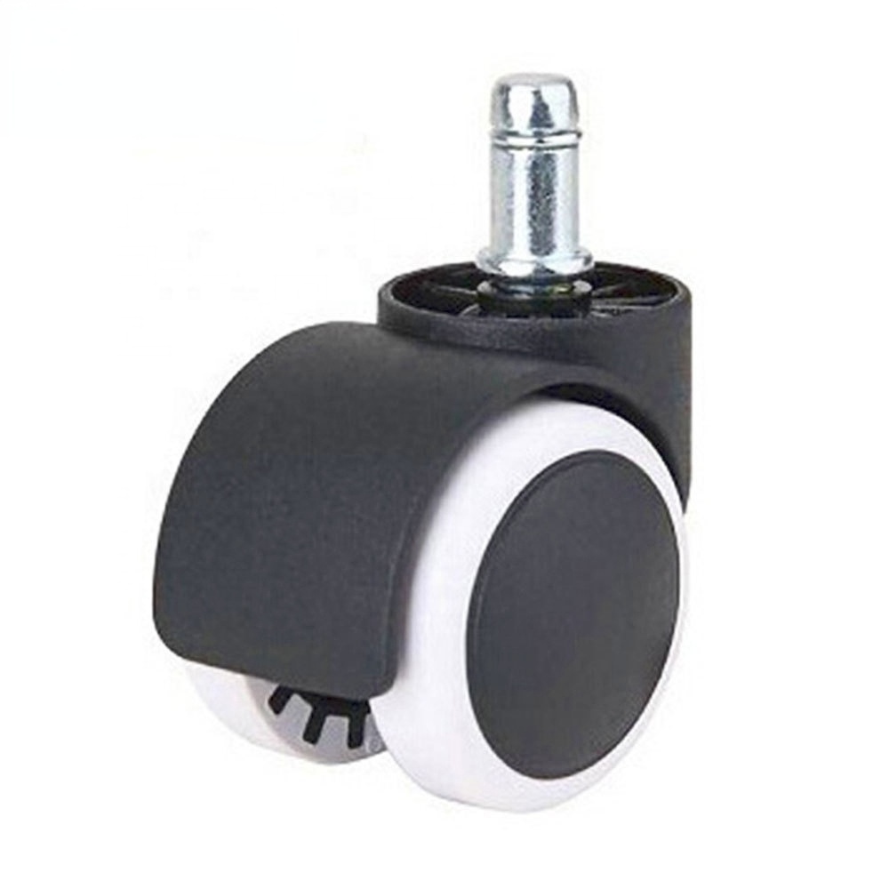 Popular BIFMA testing swivel 2 inch white PU Nylon Swivel stem Furniture Castor Office Chair Caster