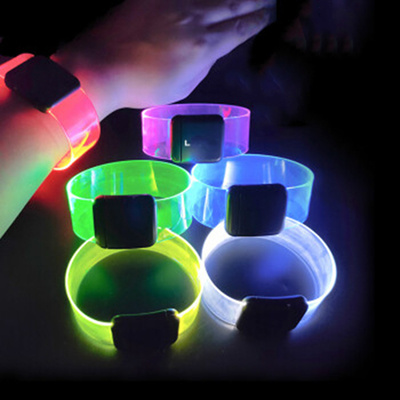 Flashing Light Up Bracelets Cosmic Neon Multicolor LED Wrist Band Custom Logo Magnetic Clasp Led Bracelet For Event Party