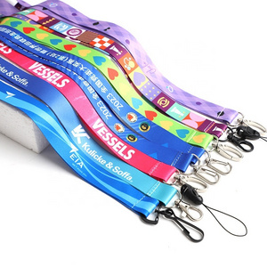 Free Sample Full Color Printing Polyester Nylon Plain Personalized OEM Logo Printed Lanyard Keychain Neck Custom Nylon Lanyards