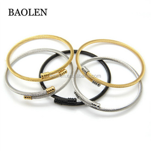 Simple Elegance Fashion Jewelry 5-color Stainless Steel Bangle Bracelet For Women Ladies Jewellery Bangle