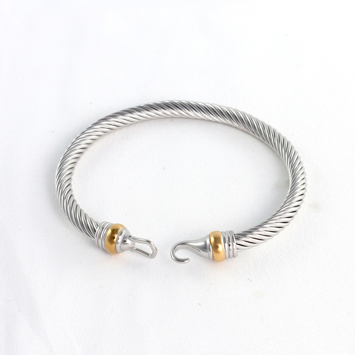 Bahamas Jewelry Stainless Steel Open Cable Wire Bangles Bracelets For Women Inspired Jewelry Ladies Silver Cuff Bangle