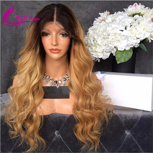 4 27 Two Tone Color Curly Full Lace Human Hair Wig, Grade 10A Virgin Human Hair Ombre Wig