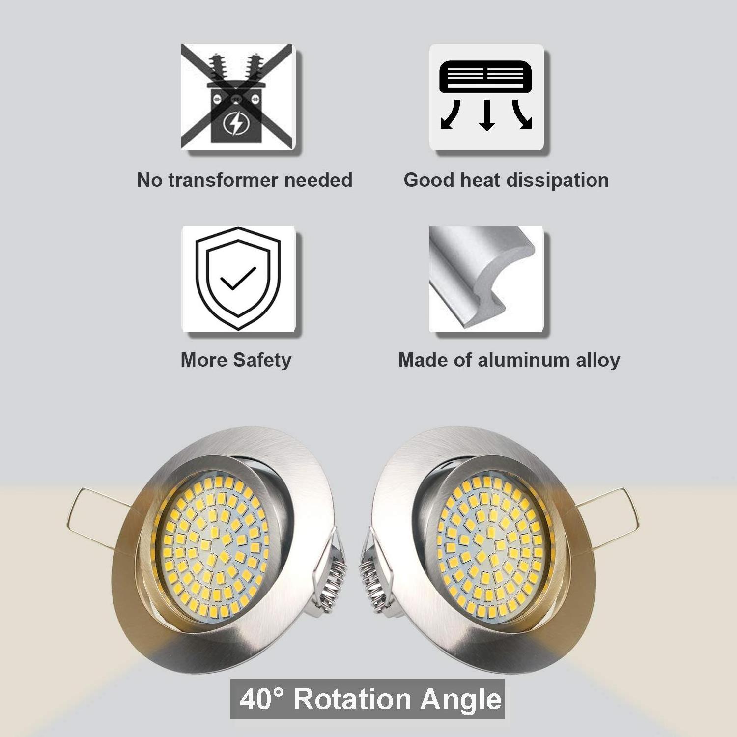 BAOMING Recessed LED Down light 3 inch 75 mm hole cut 4 w 5 w 110 v  220 V ceiling light adjustable dimmable bathroom light