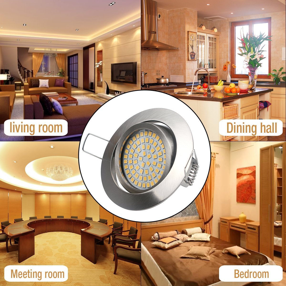 BAOMING Recessed LED Down light 3 inch 75 mm hole cut 4 w 5 w 110 v  220 V ceiling light adjustable dimmable bathroom light