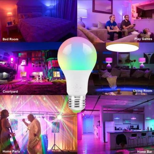 Unique design Alexa echo Google home  7W A19 RGB CW color Light smart bulb wifi