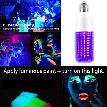 Top selling E27 E26 B22  ac100-240v body paint light 395-400nm purple 15W UV led black light bulb