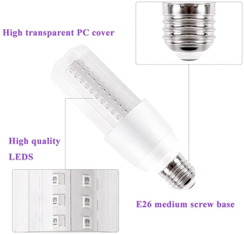 Top selling E27 E26 B22  ac100-240v body paint light 395-400nm purple 15W UV led black light bulb