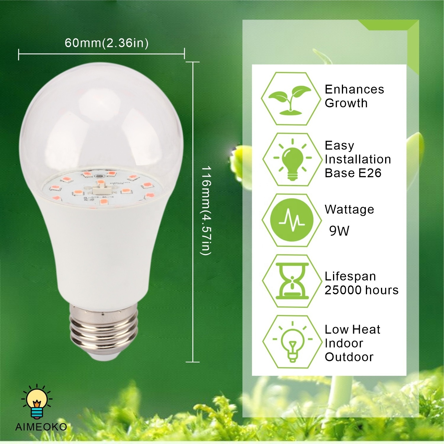 BaoMing E27 E26 B22 Sunlight Vegetable Flower Fruit Greenhouse Growing 5W 7W 9W 11W LED Bulb Lights