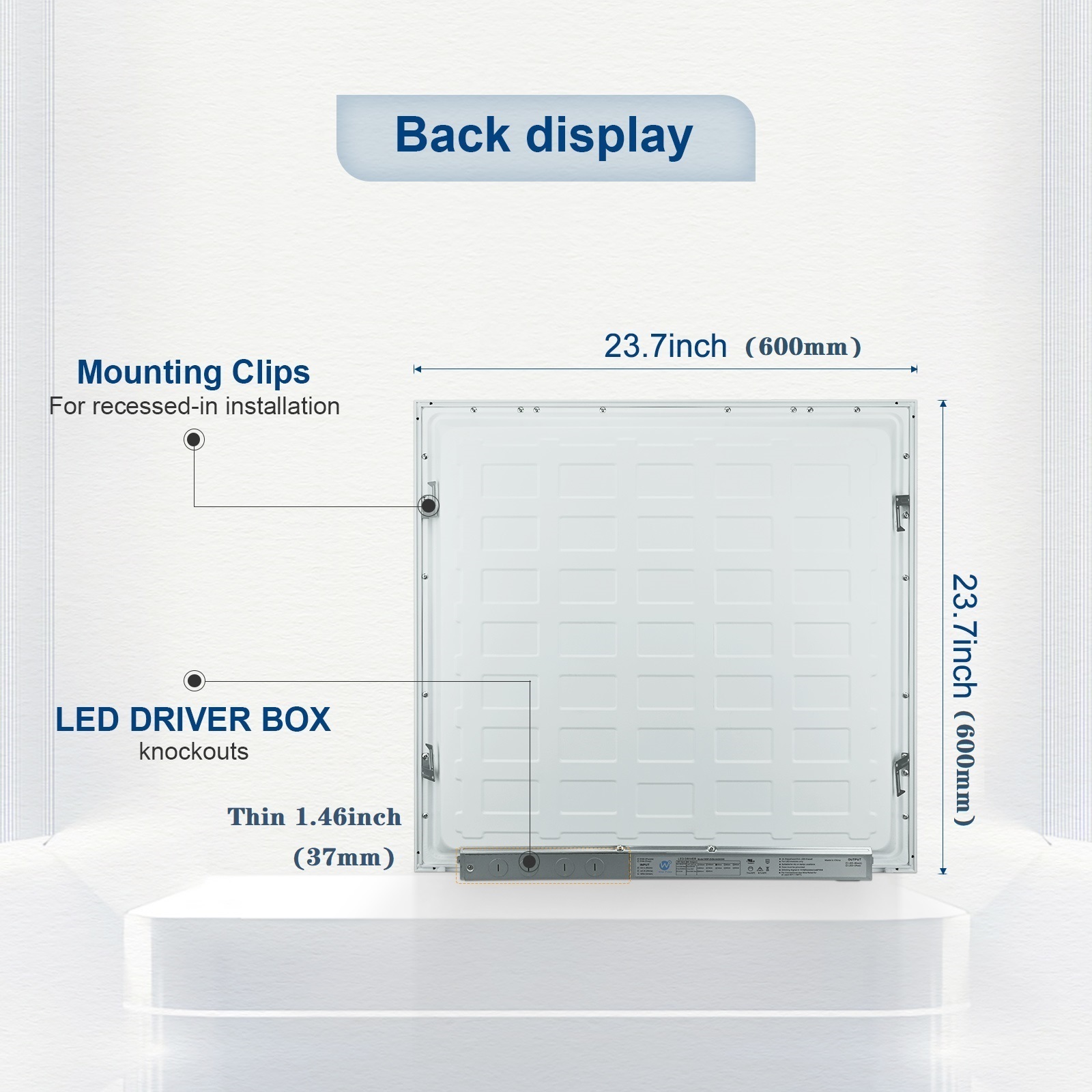 Factory Direct Sale PMMA PS 0-10v Dimmable Surface Mounted Led Backlit Panel Ceiling Light 60x60