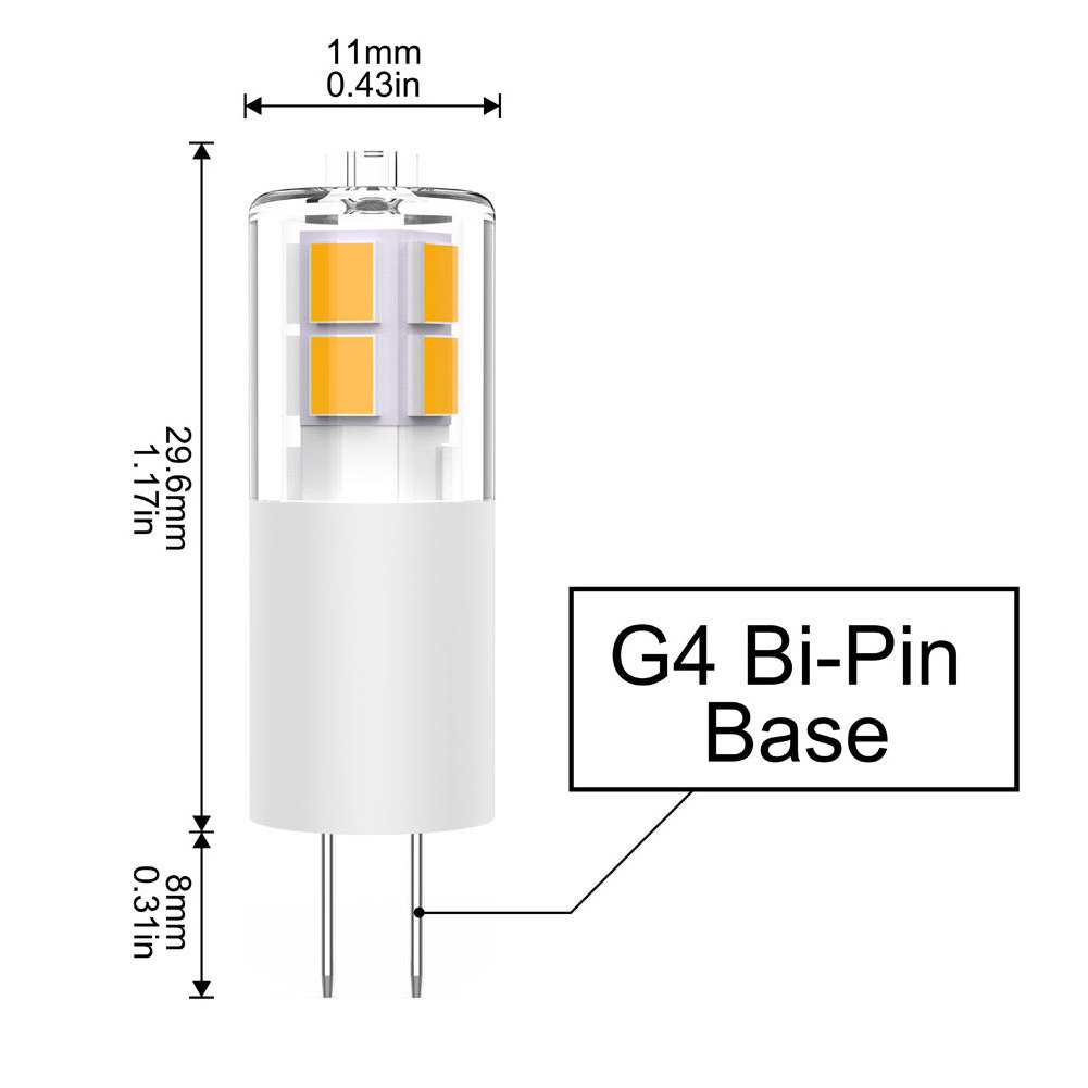 Ceramic bulb body clear PC material cover High Quality G4 bin pin  led small  bulb 3w G4 Led Bulb 12V