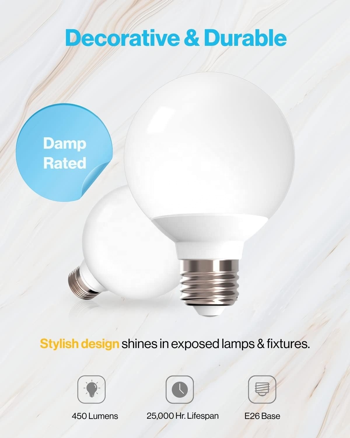 E26 E27 B22 standard warm white 2700k CRI90 11w equivalent to 110w led g95 globe bulb light