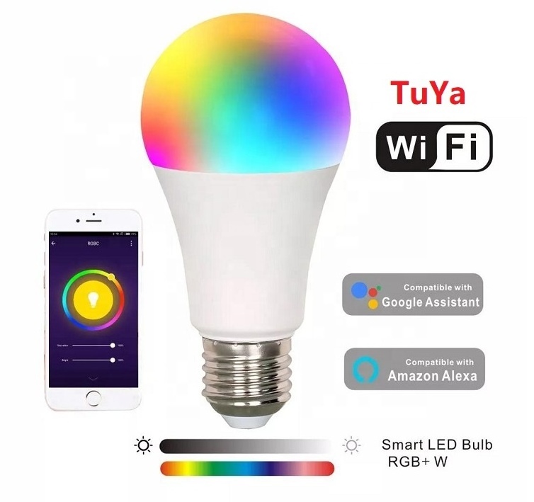 Factory Wholesale Alexa Google Smart Tuya WIFI Home Lamp Led RGB Light Bulb 7W 9W 12W 15W