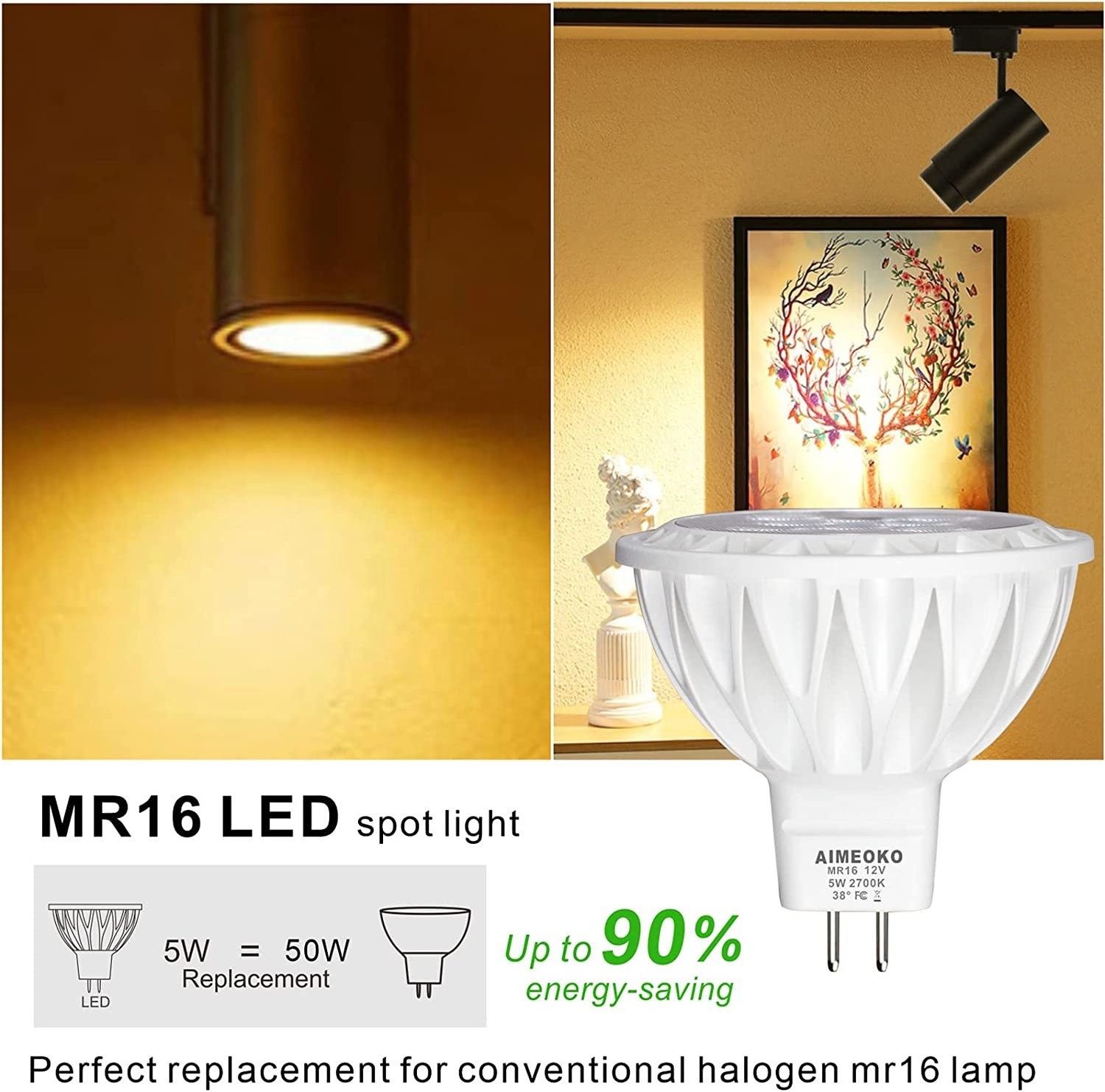 Ceiling recessed 12V mr16 gu5.3 LED  bulb 3 watt 5 watt 38 degree spotlight COB led spot light