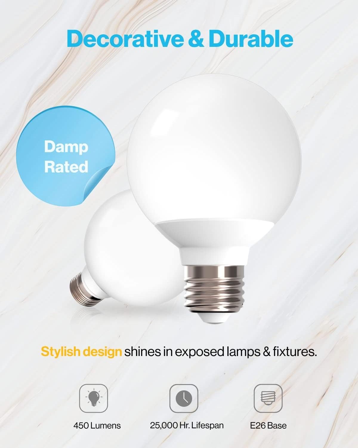 Verified factory 120V 220V warm white indoor lighting 8W 11W E27 G45 G95 globe led filament bulb