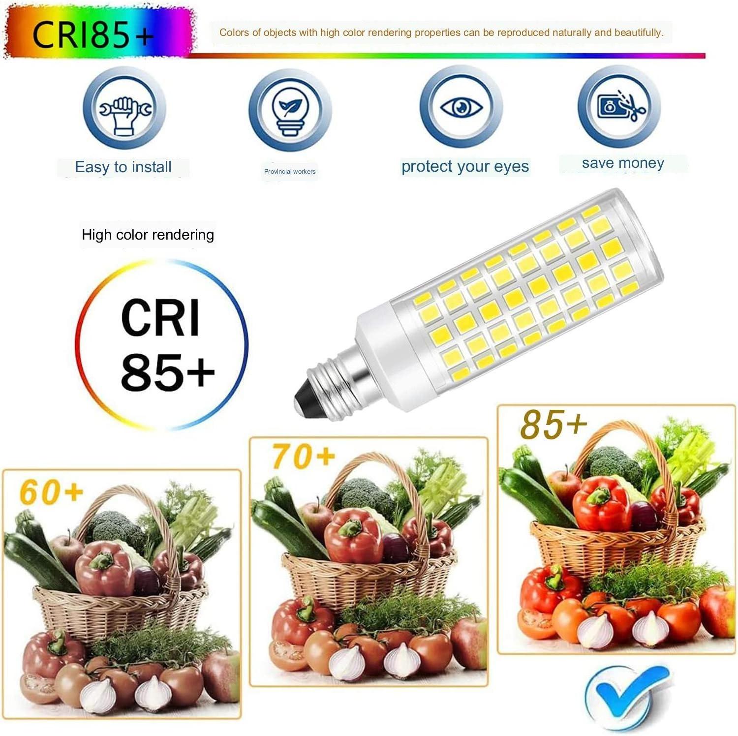 E11 LED Bulbs 5W Equivalent 50W 60W Halogen Bulbs AC 120V  Dimmable 660LM E11 Mini Candelabra Base LED Light Lamp