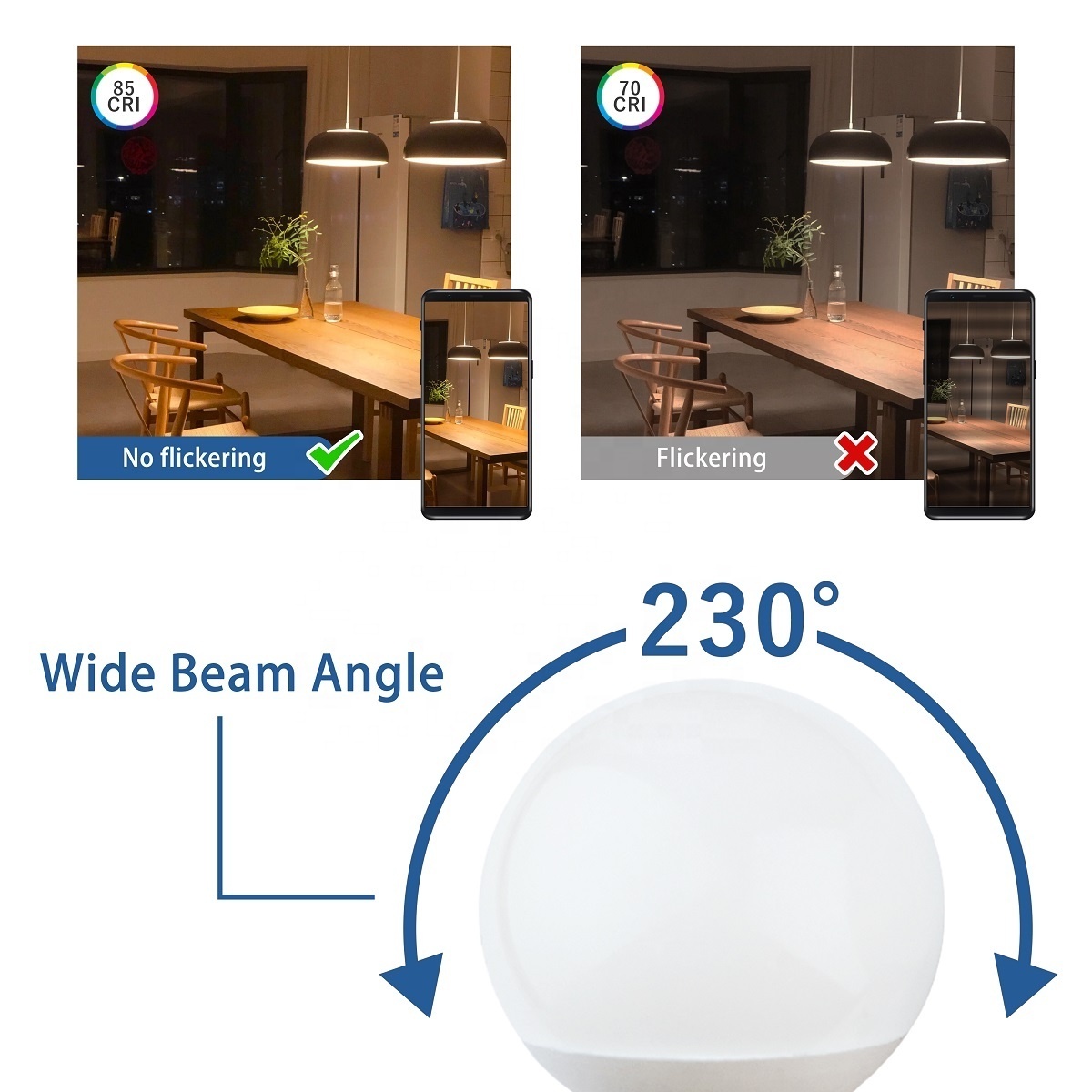 High efficiency 3000K 120V 220V Energy Saving 8W LED Globe Retro Filament Bulb G80 Led Light Bulb