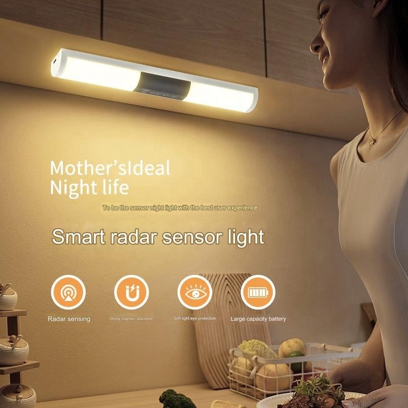 Type C Rechargeable Wall Lamp Bedroom Stairs Cabinet Wardrobe Lighting LED Smart Night Light pir Motion Sensor