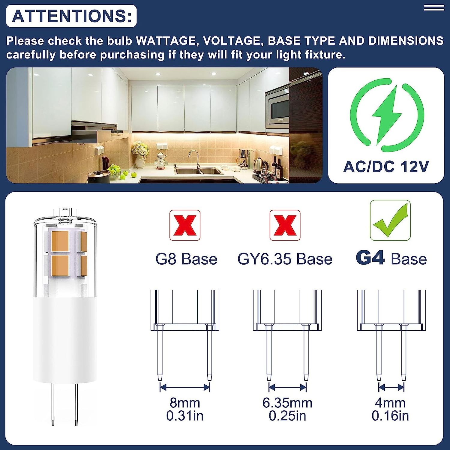 High Efficiency 2 Watt Led Lamp Light Bulb G4 Corn Led Fan 3 Bulbs Light  Full Power LED Crystal Light Bulb