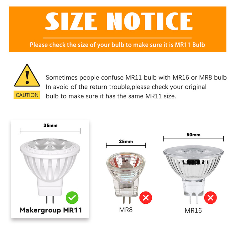 MR11 LED Lighting Bulb Low Voltage 12V AC/DC LED Garden Landscape Light For enclosed Fixture