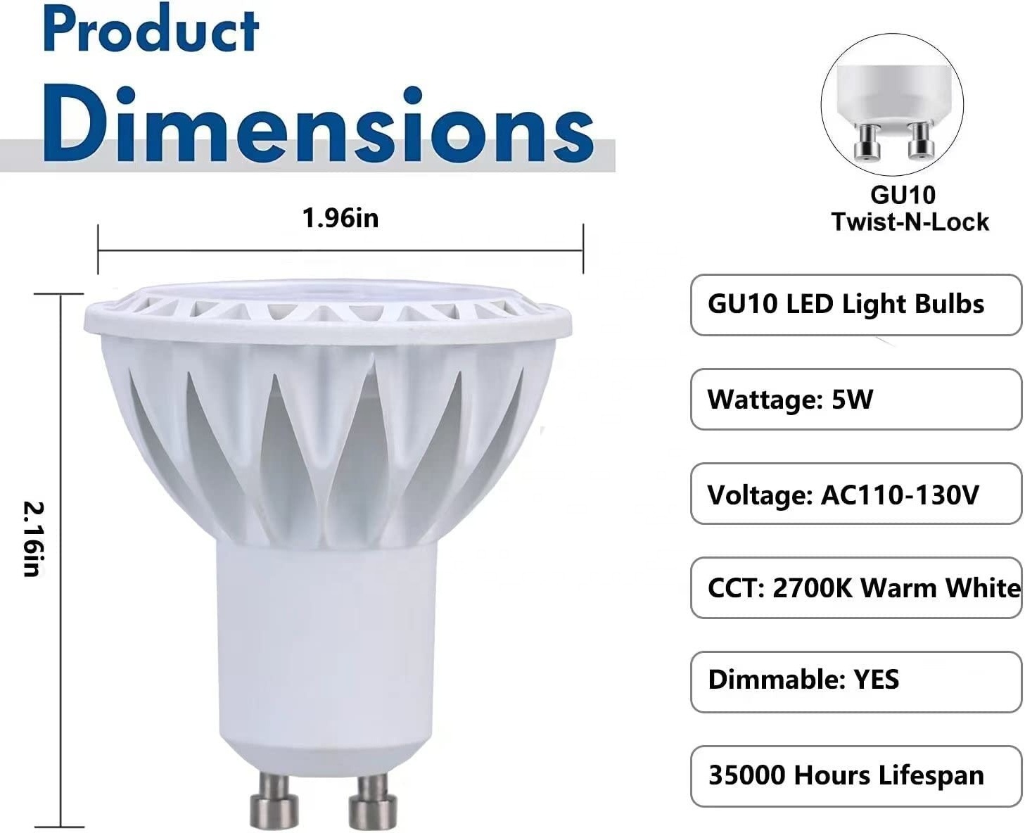 High Quality Wholesale MR16 Gu10 5w 7w Wifi Led Led Bulb 5w Gu10 2400-7000k GU10 Lamp Spot Led Light