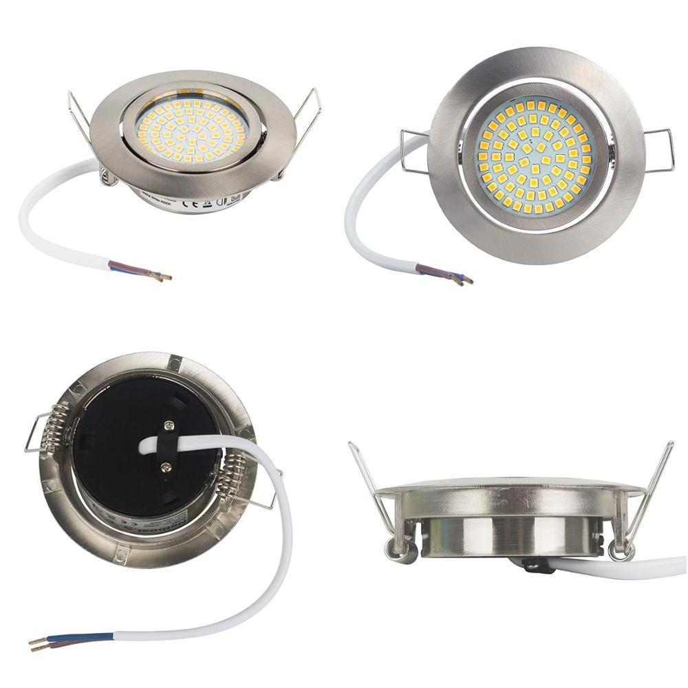 5W LED recessed ceiling downlights 400lm waterproof  for bathroom  kitchen  living room lighting 100-240v warm white spotlights