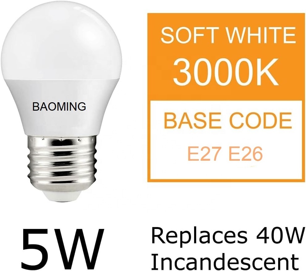 Long Life Span B22 E26 E27 2700K Energy Saving Bulb Lights No Flickering 3W G45 Led Bulbs For Home