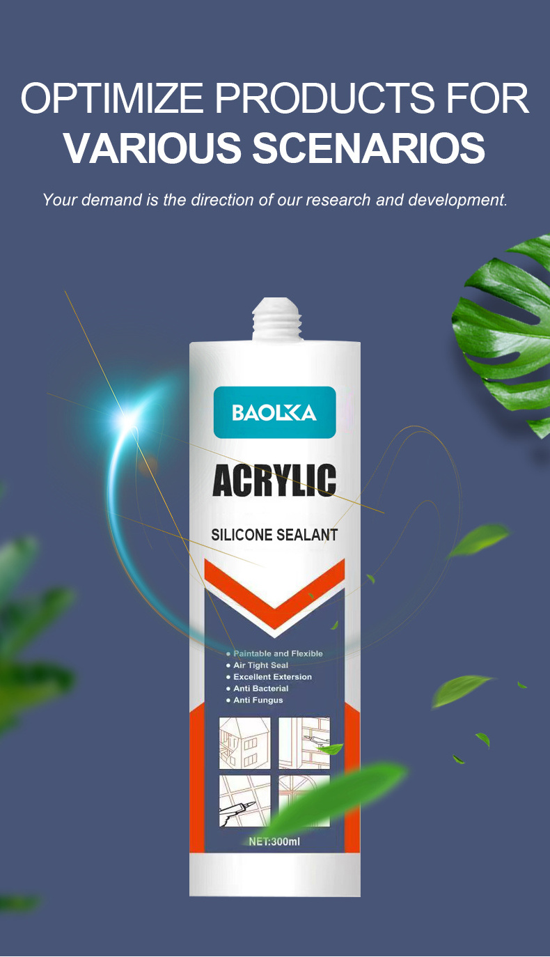 BAOLIJIA 300ml Gap Filler Caulk In Colours Acrylic Sealant