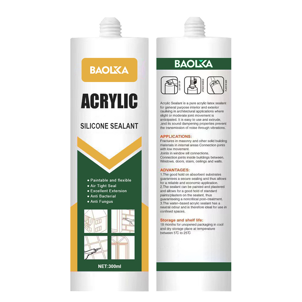 BAOLIJIA Cheap Silicone Sealant No Shrinkage Paintable Acrylic Latex Aealant Paint Acrylic Caulking Gap Filler No More Gap