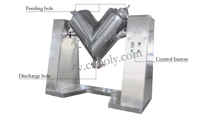 Fertilizer mixing machine powder mixer V machine chemical mixing equipment