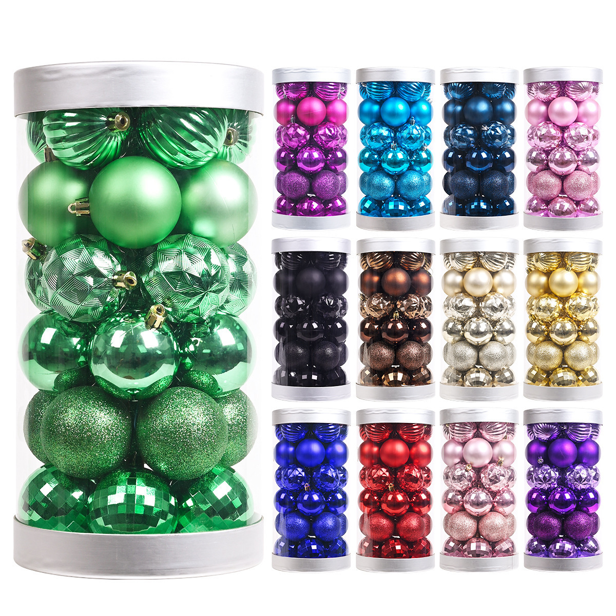 Christmas decorations 6cm shaped electroplated plastic Christmas tree ball hanging accessories 30 Christmas ball set