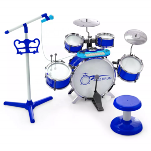 High Quality Jazz Drum Set Toy  with Keyboard & DJ Sounds & Microphone Musical Instrument & Stool for Kids and Boys