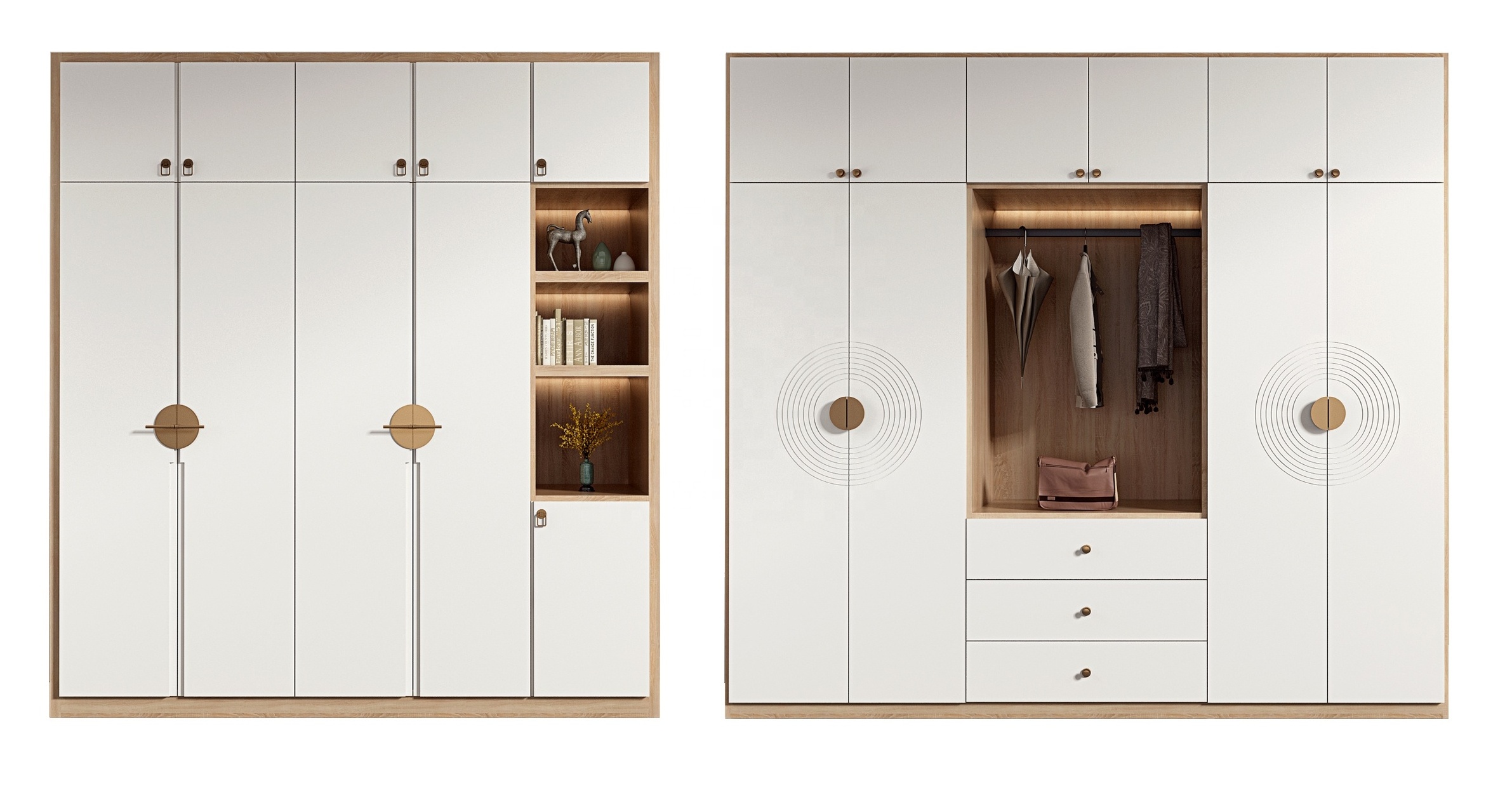 Hot selling fashion wardrobe Bedroom Modern wardrobe cabinet 3 door push-pull bedroom wardrobe