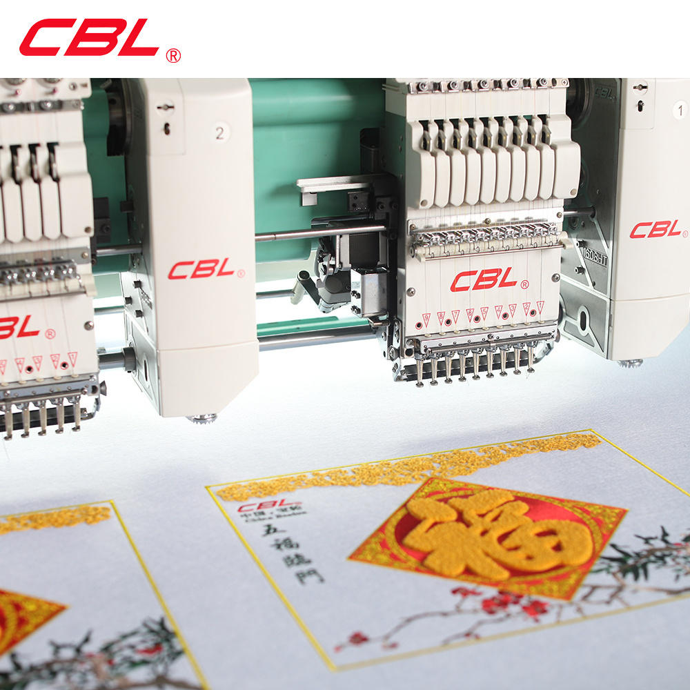 CBL new 8 heads computer domestic 12 needles chainstitch multi head cheap digital chain stitch flat chenille embroidery machine