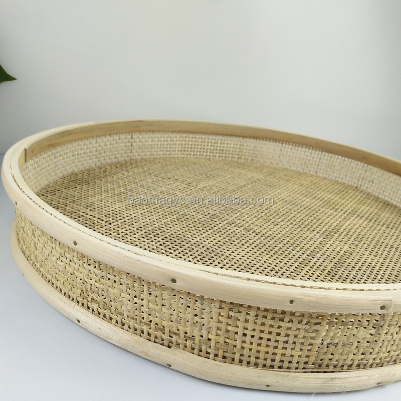 Factory tea rattan tray  home top grade rattan coffee tray