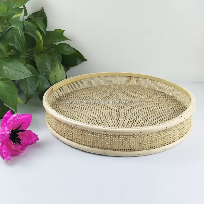 Factory tea rattan tray  home top grade rattan coffee tray