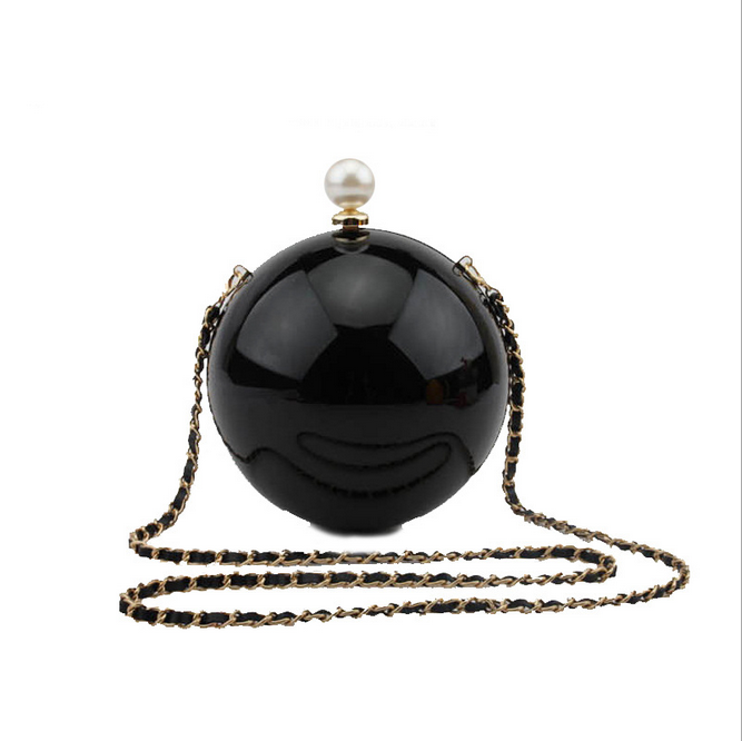 Fashion Round Pearl Ball Bag Pearl Switch Head Acrylic clutch bag