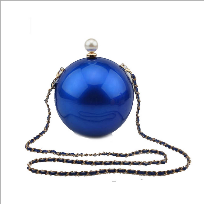 Fashion Round Pearl Ball Bag Pearl Switch Head Acrylic clutch bag